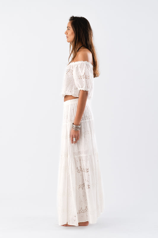 Lollys Laundry Sunset Maxi Skirt - Creme