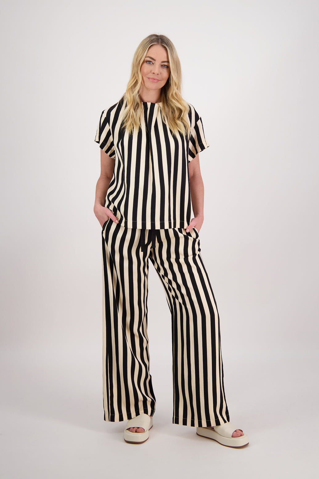 Briarwood Prince Pants - Black & Cream Stripe