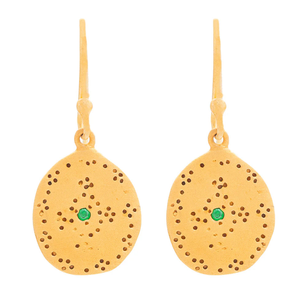 Rubyteva Gold Plate Green Zircon Nubia Earrings