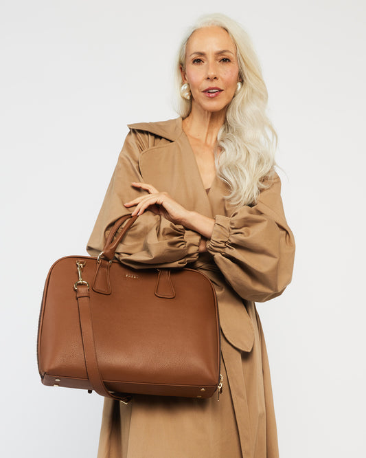 Saben Parker Briefcase - Tan