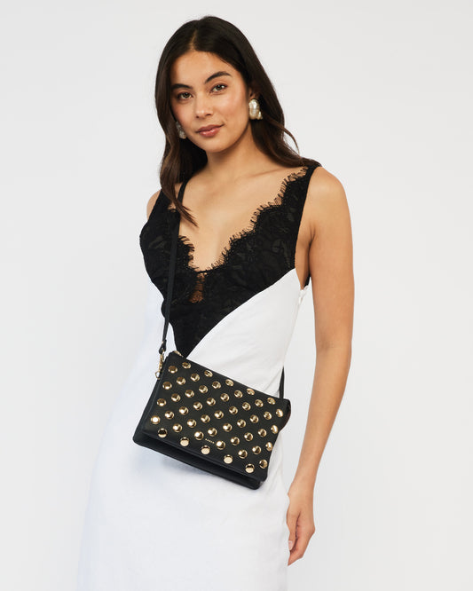 Saben Tilly's Big Sis Crossbody - Black + Gold Stud