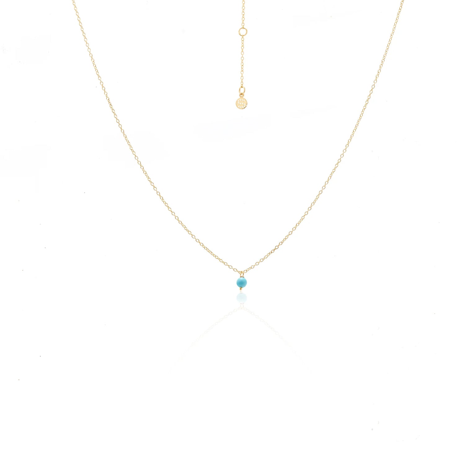 Silk & Steel Mini Turquoise Necklace Gold