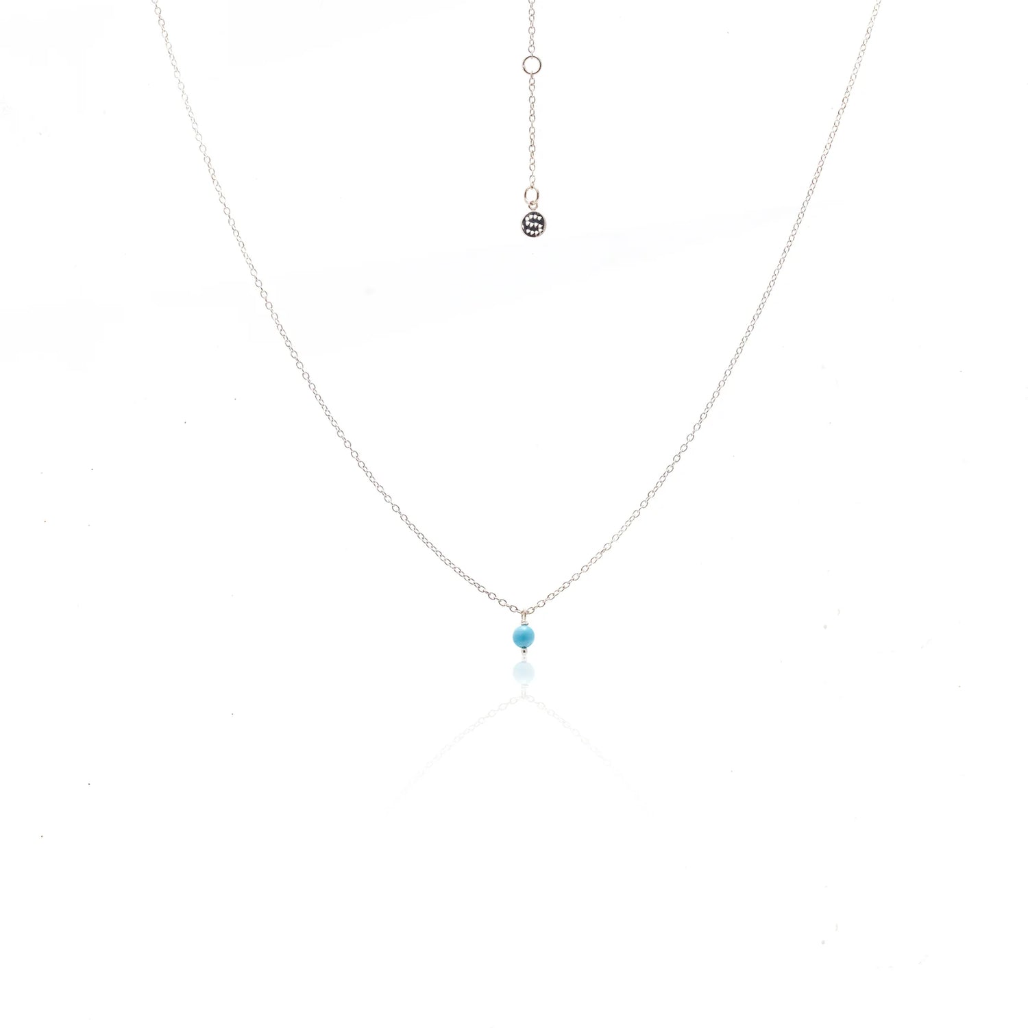 Silk & Steel Mini Turquoise Necklace Silver