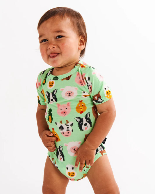 Kip & Co Farm Friends Organic Short Sleeve Romper