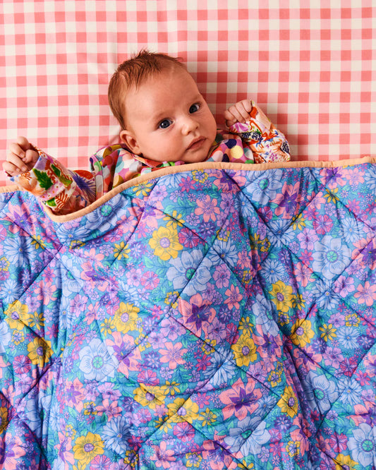 Kip & Co Bunch of Fun Organic Cotton Quilted Cot Bedspread