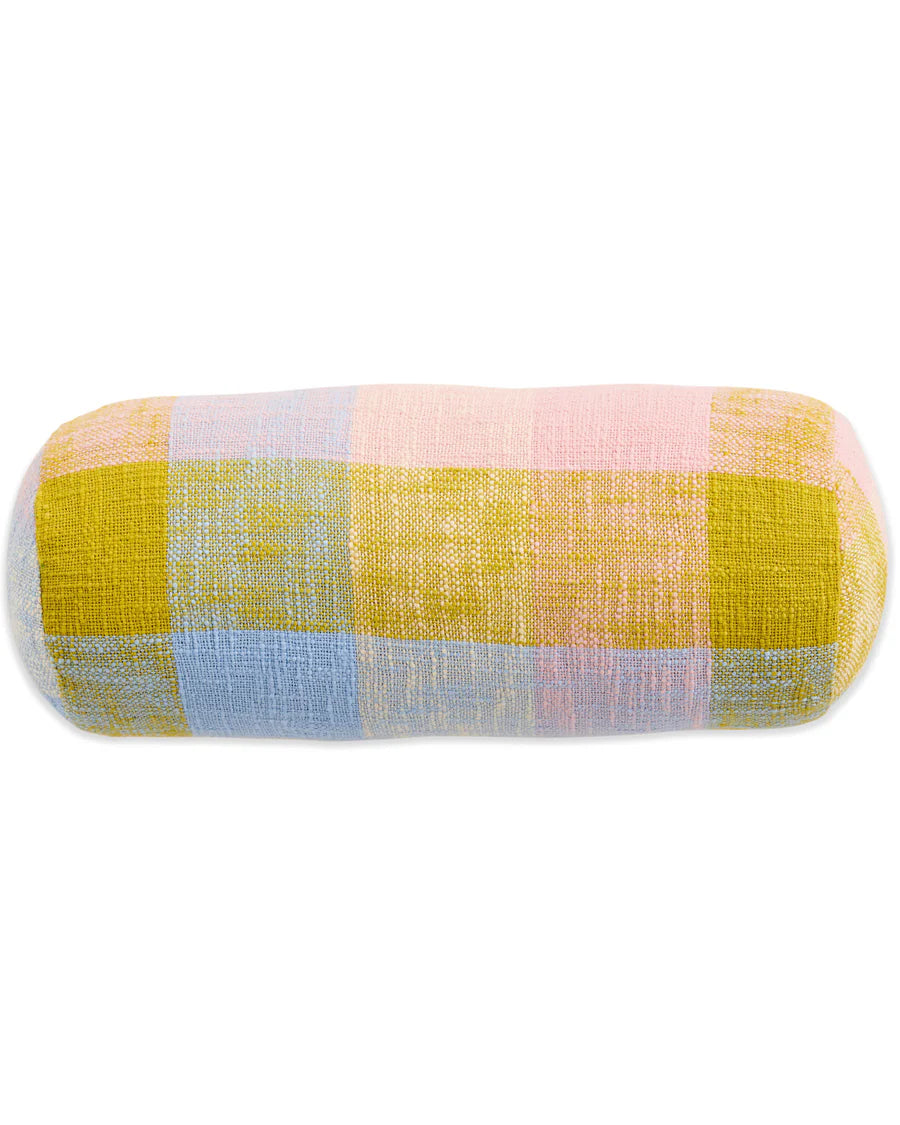 Kip & Co Corfu Tartan Woven Bolster Cushion