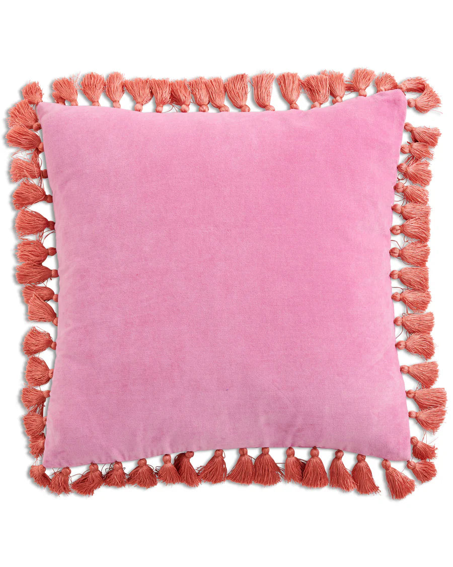 Kip & Co Rose Bloom Velvet Tassel Cushion