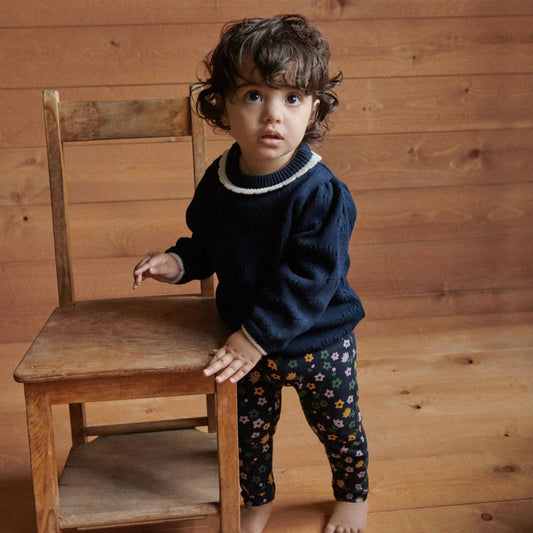 Nature Baby Leggings - Navy Pollyanna Print