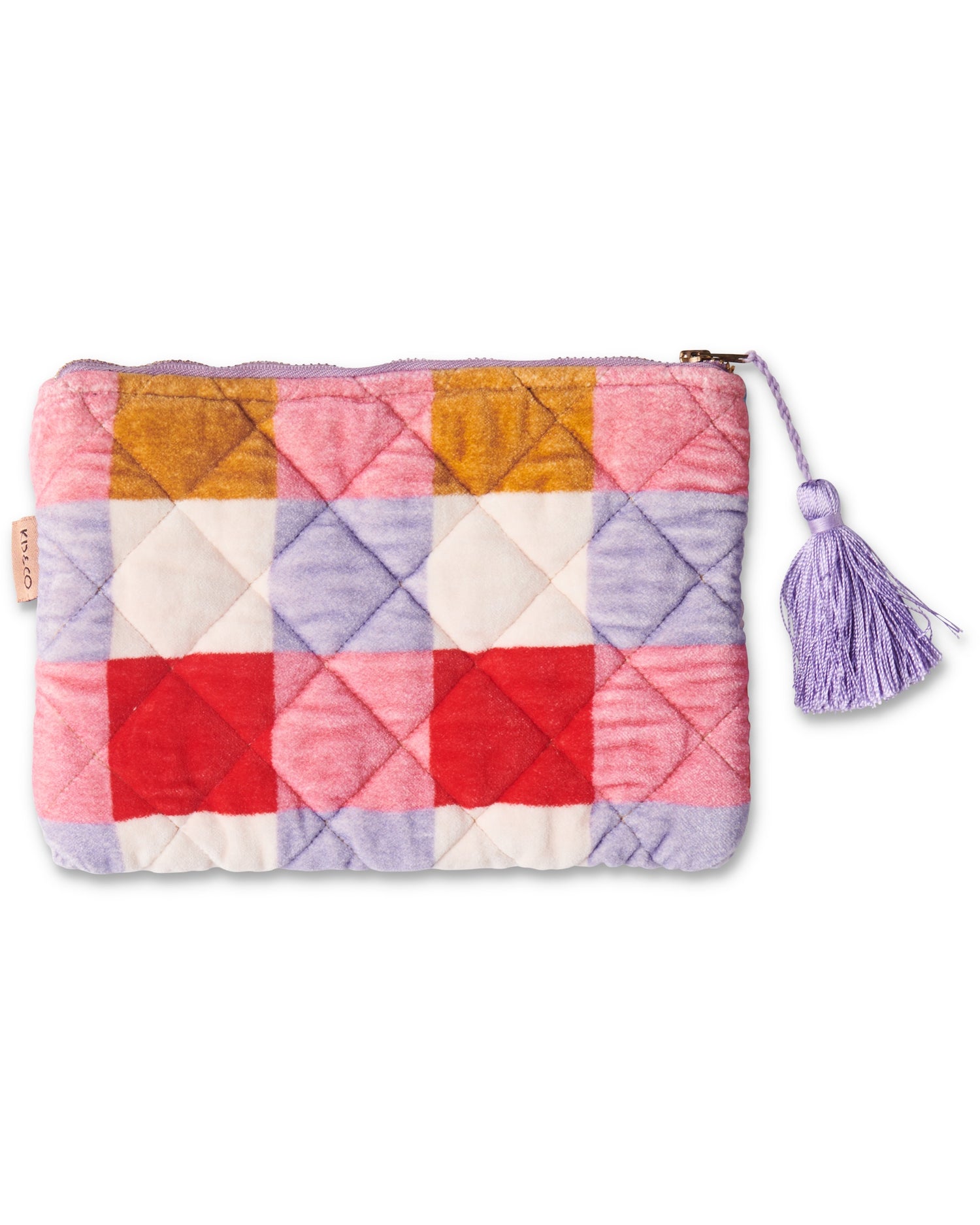 Kip &Co Summer Check Velvet Cosmetics Purse